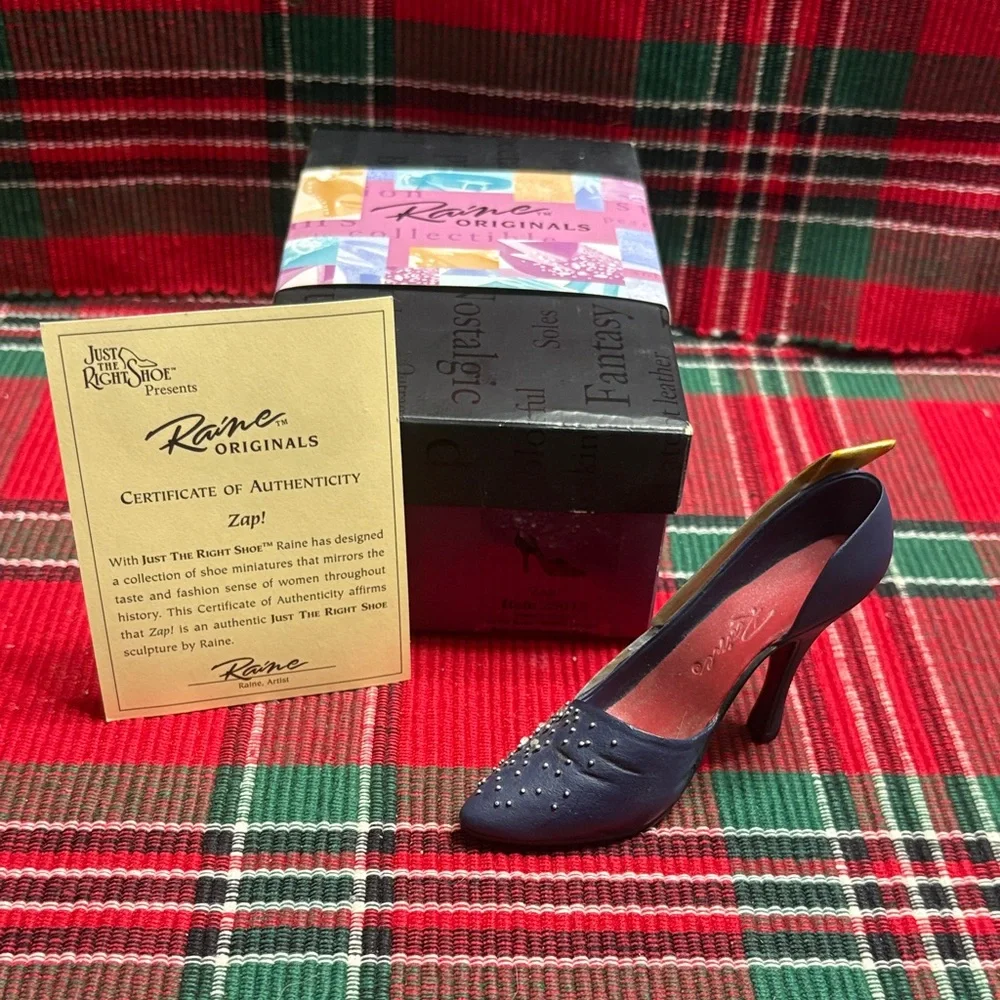 Just The Right Shoe Navy Blue Heels with Studs - Picture 1 of 5